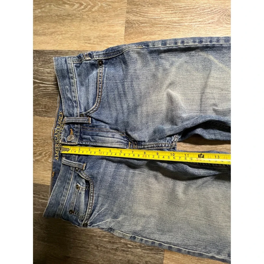 American Eagle Relaxed Straight Jeans Mens 29x30 Blue Good Distressed Denim - Picture 5 of 8